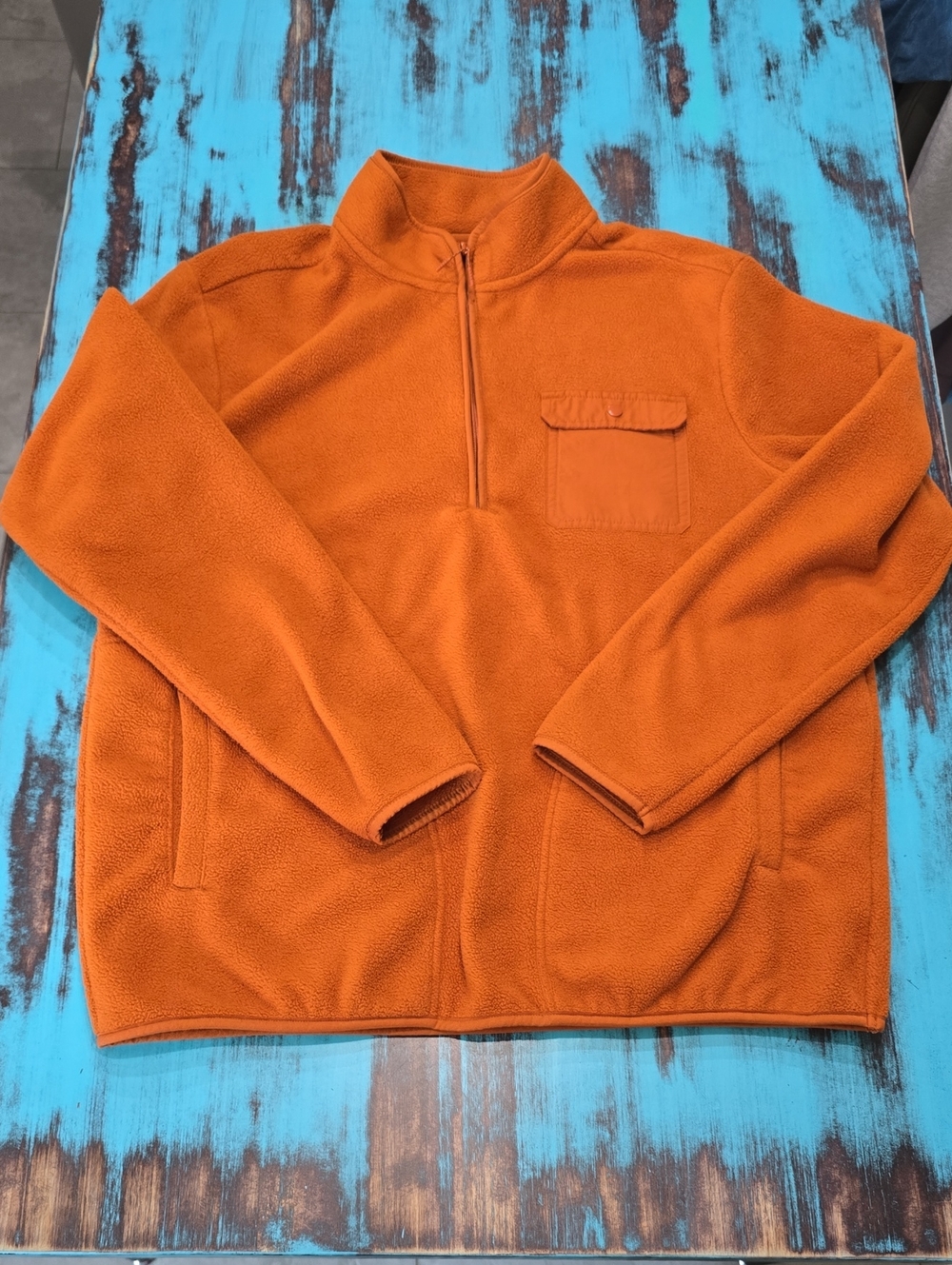 Goodfellow & Co Orange Half-Zip Fleece Pullover